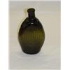 Image 1 : 6 3/8" PITKIN W/ 36 RIB & BROKEN SWIRL PINT FLASK,OLIVE GREEN W/ OPEN PONTIL