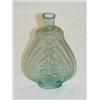 Image 1 : 5 7/8" 1/2 PIN SCROLL FLASK, GIX-37, AQUA W/ OPEN PONTIL