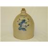 Image 1 : 2 GAL. JUG W/ FLORAL DECORATION, WHITTEMORE HAVANA NY - CHIP TOP LIP