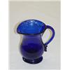 Image 1 : 4 3/4" BLOWN COBALT PITCHER W/ APPLIED HANDLE