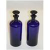 Image 1 : PR. 8 3/4" BLOWN COBALT APOTHECARY JARS W/ STOPPERS, PONTIL