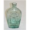 Image 1 : DEEP AQUA EAGLE MASONIC PINT FLASK - GIV-27 VARIANT PONTIL