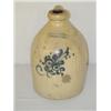 Image 1 : 1 GAL. JUG W/ FLORAL SWAG BY J.A. & C.W. UNDERWOOD FORT EDWARD NY - STAINS, BURN IN DECORATION 8" HA