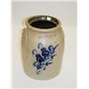 Image 1 : J & E NORTON 2 GAL. W/ COBALT FLORAL SPRAY, BENNINGTON VT - TOP RIM NICK W/ NICK ON HANDL