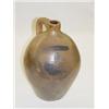 Image 1 : 12" N. WHITE 1 GAL. OVOID JUG W/ COBALT HIGHLIGHTS - UTICA, STAINS & MINOR RIM NICK