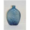 Image 1 : CORNFLOWER BLUE DOUBLE EAGLE PINT FLASK, GII-24, PONTIL, PROF. REPAIR TO TOP LIP (1/4")