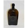 Image 1 : OLIVE AMBER TRAVELER'S COMPANION QUART FLASK - WESTFORD GLASS WORKS - GXIV-1, MINOR HIGH POINT WEAR