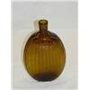 Image 1 : 6 1/2" MIDWEST PITKIN W/ 30 RIBS & BROKEN SWIRL PATTERN PINT FLASK - LT. GOLDEN AMBER - OPEN PONTIL