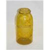 Image 1 : 9 1/8" 2 QUART MASONS IMPROVED JAR - HONEY YELLOW, NO LID