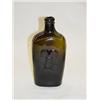 Image 1 : WESTFORD GLASS CO. WESTFORD CT - SHEAF OF WHEAT OLIVE GREEN PINT FLASK - GXIII-35, SMOOTH BASE W/ RI