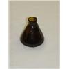 Image 1 : 2 1/2" STODDARD CONE INK, OLIVE AMBER W/ X ON BASE & OPEN PONTIL - INSIDE LIP BRUISE & 1/2 LINE FROM