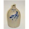 Image 1 : J & E NORTON 2 GAL. JUG W/ BLUEBIRD ON BRANCH - BENNINGTON VT - INTERIOR 12" HAIRLINE & 10" HAIRLINE