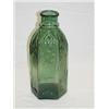 Image 1 : 13" 6 SIDED CATHEDRAL PICKLE DEEP EMERALD GREEN W/ SMOOTH BASE - SM. RADIATED POTSTOVE ON BASE RIM