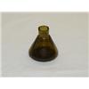 Image 1 : 2 1/4" STODDARD CONE INK, X ON BASE, OLIVE GREEN W/ OPEN PONTIL