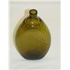 Image 1 : 5" NEW ENGLAND 36 RIB PITKIN TYPE 1/2 PINT FLASK, OLIVE GREEN W/ OPEN PONTIL - SM. LIP NICK