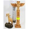 Image 1 : LOT OF 2 FRANK TOM(NWT) CARVINGS, TOTEM AND