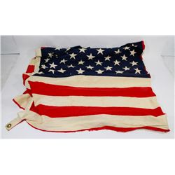 US PARADE FLAG WEATHERED ANTIQUE FLAG