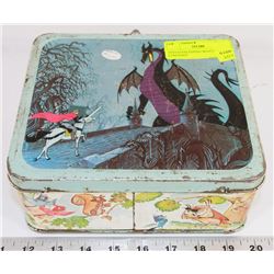 VINTAGE SLEEPING BEAUTY METAL LUNCH KIT