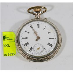1800'S POCKET WATCH, WORKING, NEEDS HAND