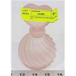 ANTIQUE CARVED GLASS PERFUME BOTTLE