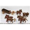 Image 1 : CAST IRON 6 HORSES AND WAGON BARRELS