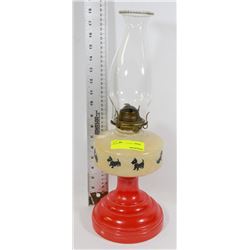 VINTAGE COAL OIL LAMP WITH SHADE