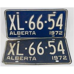 PAIR OF 1972 ALBERTA PLATES