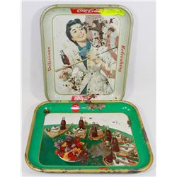 2 AUTHENTIC VINTAGE COKE TRAYS