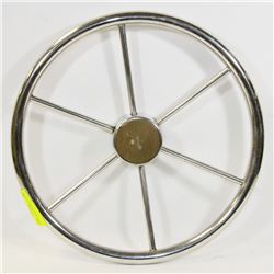 SHIP WHEEL, CHROME 6 SPOKE 16'