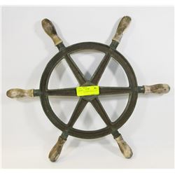 SHIP WHEEL, 6 SPOKE BRASS 19 1/2”
