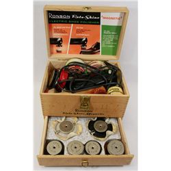 SHOE SHINE BOX WITH ACCESSORIES