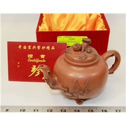 VINTAGE CLAY FIGURAL TEAPOT
