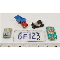 1954 BICYCLE PLATE, TIN TOYS