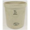 Image 1 : 3 GALLON MEDALTA POTTERIES CROCK.