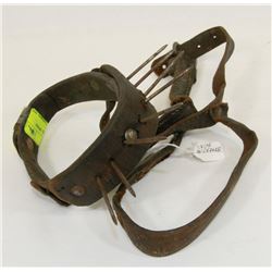 VINTAGE CRUDE METAL SPIKE CALF/PONY WEANER