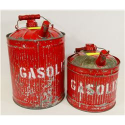 LOT OF 2 METAL GAS CANS.