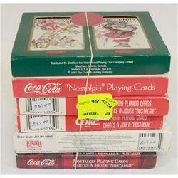 COLLECTION OF VINTAGE COCA COLA PLAYING CARDS