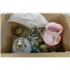 Image 1 : BOX OF VINTAGE OIL LAMPS AND MORE