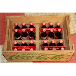 VINTAGE COKE CRATE FULL OF YEAR 1999 COKE BOTTLES