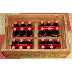 VINTAGE COKE CRATE FULL OF YEAR 1999 COKE BOTTLES