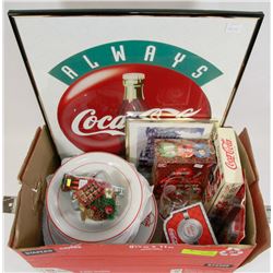 LARGE BOX OF COCA COLA COLLECTIBLES