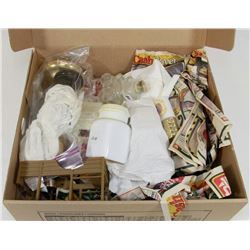 BOX OF VINTAGE PERFUME BOTTLES AND MORE