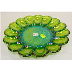 VINTAGE CARNIVAL GLASS DEVILED EGG TRAY