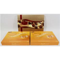 TWO BOXES OF LINDT CARMEL CHOCOLATES 156G EACH