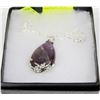 Image 1 : TEAR DROP SHAPED AMETHYST PENDANT ON CHAIN