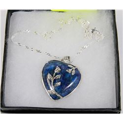 HEART SHAPED LAPIS LAZULI PENDANT ON CHAIN
