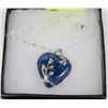 Image 1 : HEART SHAPED LAPIS LAZULI PENDANT ON CHAIN