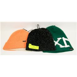 LOT OF 3 NIXON BEANIES INCL REGAIN ORANGE HEATHER