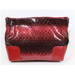 RED SNAKESKIN STYLE HANDBAG