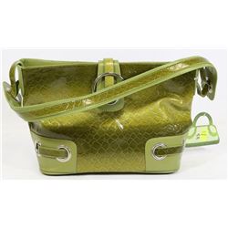 GREEN SNAKESKIN STYLE HANDBAG